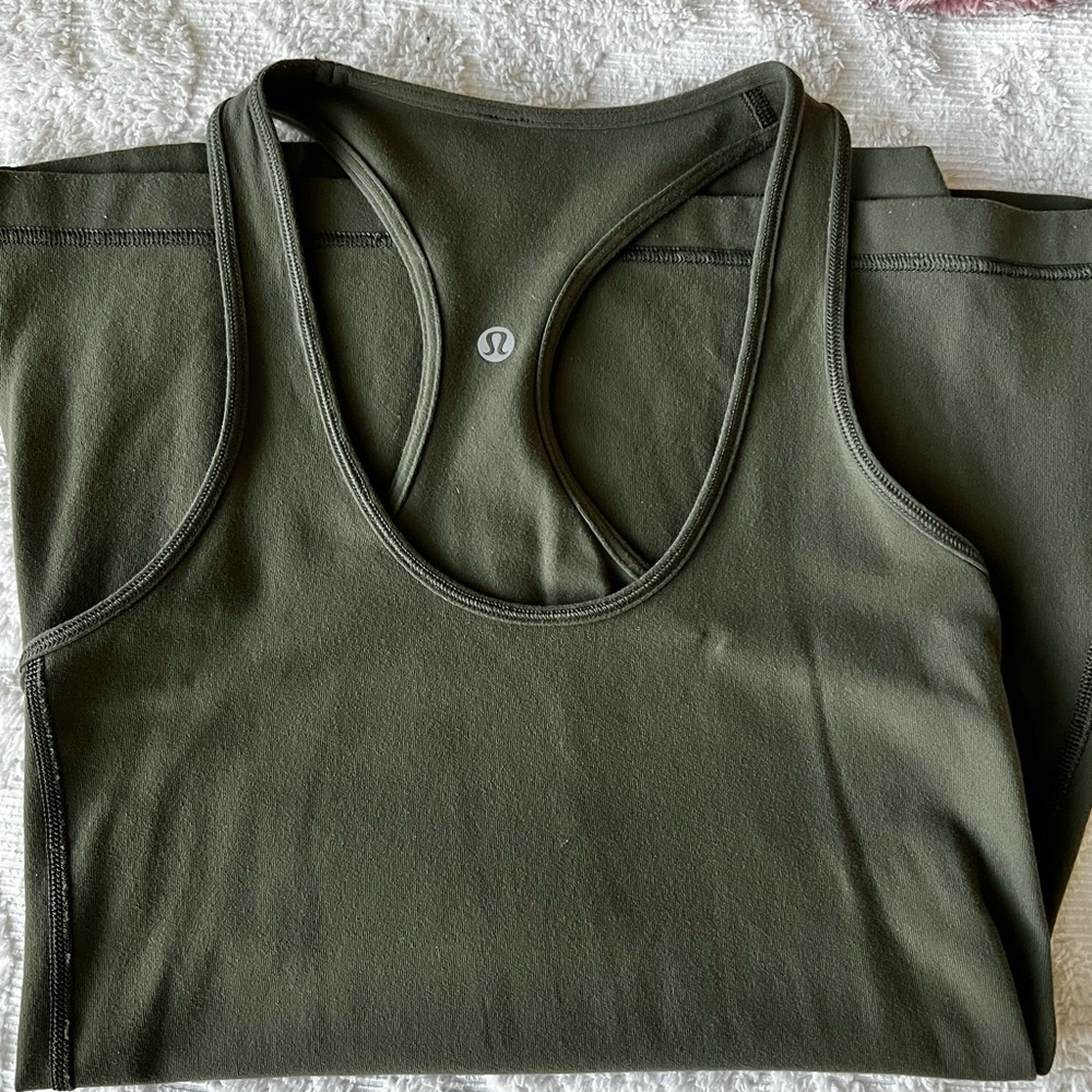 Army green Lululemon Cool Racerback